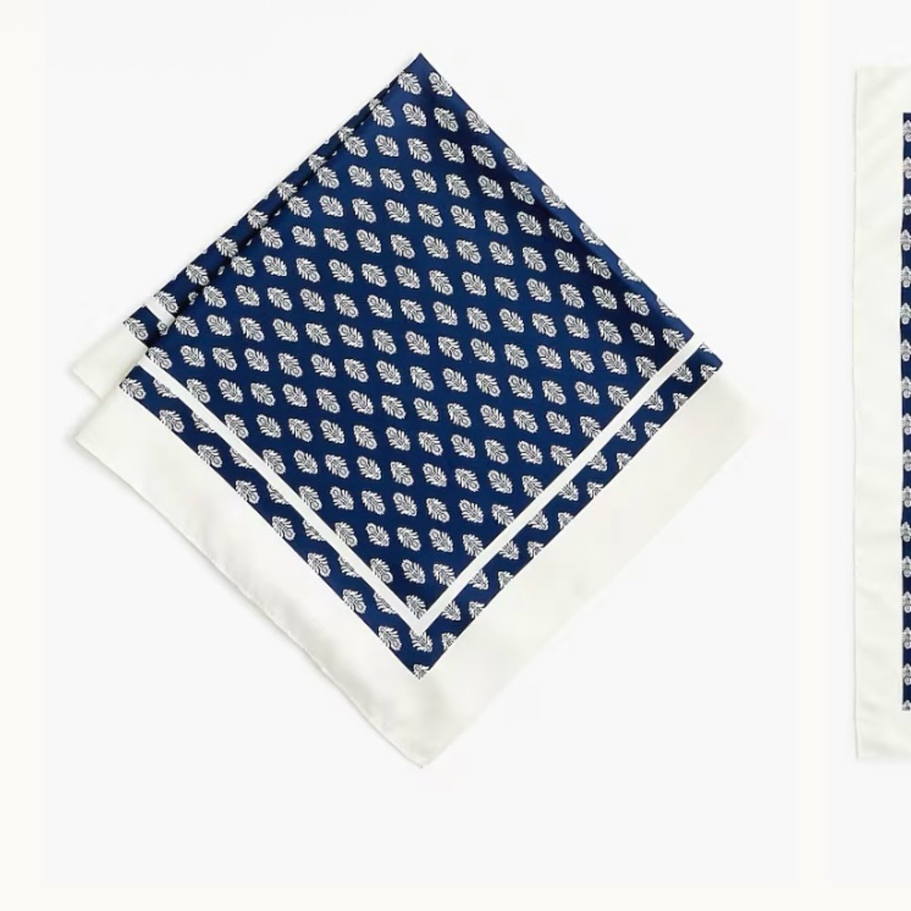 NWT Jcrew Printed scarf blue and white
